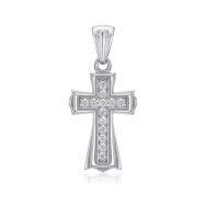 Серебряный крестик с фианитами G00012-P/12/1