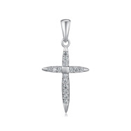 Серебряный крестик с фианитами  G00057-P/12/1