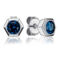 Серебряные серьги-пуссеты с фианитами (GE02502A-E/12/1549)