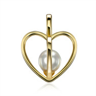 Серебряная позолоченная подвеска с жемчугом (GP14149A-P/20/4570)