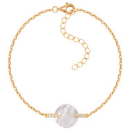 Серебряный браслет с перламутром и фианитами HJB-1735-GOLD-B/20/1090