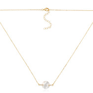 Серебряное колье с перламутром и фианитами HJN-1735-GOLD-K/20/1090