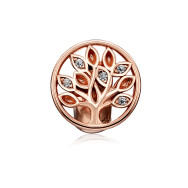 Серебряная позолоченная бусина-шарм с фианитами (HSZ-1182-ROSE-P/17/1)