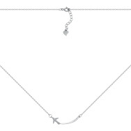 Серебряное колье Самолёт с фианитами JC02396-K/12/1
