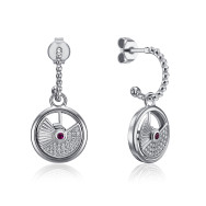 Серебряные серьги-трансформеры с фианитами (ME15287A-E/12/1514)