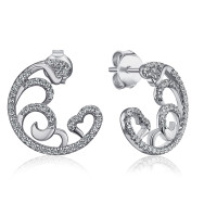 Серебряные серьги-пуссеты с фианитами (ME15417A-E/12/1)