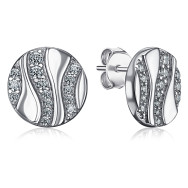 Серебряные серьги-пуссеты с фианитами (ME15447A-E/12/1)
