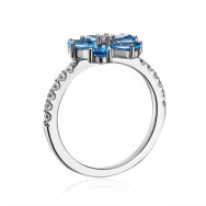 Серебряное кольцо Цветок с фианитами (ML14310A-R/12/1505)