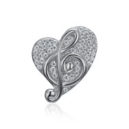 Серебряная подвеска Скрипичный ключ с фианитами (MP14408A-P/12/1)