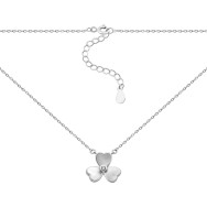 Серебряное колье Цветок с фианитом и перламутром (N002192)