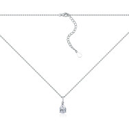 Серебряное колье с фианитом NE190016-S-W-WH-K/12/1