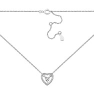 Серебряное колье Сердце с фианитами (NE34737-CZ)
