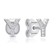 Серебряные серьги-пуссеты с фианитами (OE04146A-E/12/1)