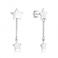 Серебряные сережки подвески «Звездочки» без вставки. Артикул OFAXD000034-E/12