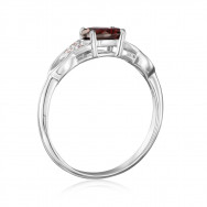 Серебряное кольцо с гранатом и фианитами (OR573-R/12/5054)