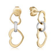 Серебряные серьги-подвески Сердце ORT_9174-E/16