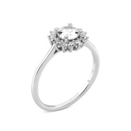 Серебряное кольцо с фианитами  (PA00202)