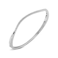 Серебряный жесткий браслет с фианитами (PDB70062)