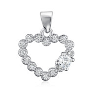 Серебряная подвеска Сердце с фианитами PE36529-P/12/1
