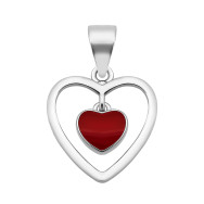 Серебряная подвеска Сердце с эмалью (PE40363)