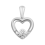 Серебряная подвеска Сердце с фианитами (PE40877)