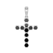 Серебряная подвеска-крестик с эмалью (PG00892)