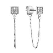 Серебряные пусеты с фианитами (EA60437)