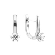 Серебряные серьги с фианитами (B02076)