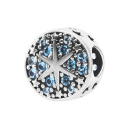 Серебряная бусина шарм с фианитами (PK00020)