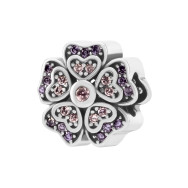 Серебряная бусина шарм с фианитами (PK00789)