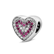 Серебряная бусина шарм с фианитами (PK00797)