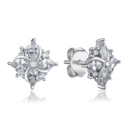 Серебряный серьги с фианитами PS00309-E/12/1