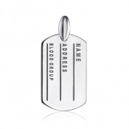 Серебряный мужской подвес без вставки (PTGXX000007-P/12)