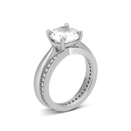 Наборное двойное серебряное кольцо с фианитами (R35841)