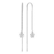 Серебряные серьги-протяжки с фианитами (SE00277)