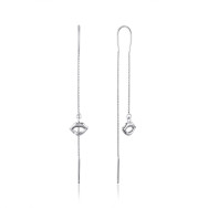 Серебряные серьги-протяжки с фианитом SE00328-E/12/1