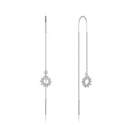 Серебряные серьги-протяжки c фианитами SE00395-E/12/1