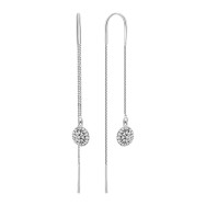 Серебряные серьги-протяжки с фианитами (SE00523)