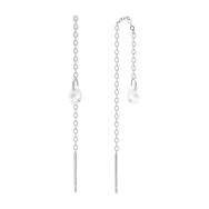 Серебряные серьги-протяжки c фианитами (SE00559)