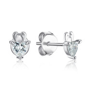 Серебряные пуссеты с фианитом SE00730-E/12/1