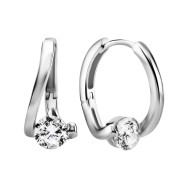 Серебряные серьги-конго с фианитами (SE01648)