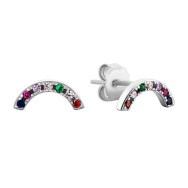 Серебряные серьги-пуссеты с фианитами (SE01831)