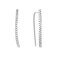 Серебряные серьги-каффы с фианитами (SE01833)