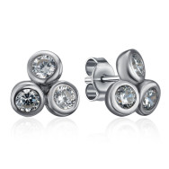 Серебряные серьги-пуссеты с фианитами (SE03469A-E/12/1)