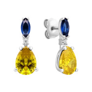 Серебряные серьги с фианитами (SE37175 sap yel)