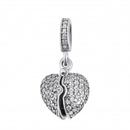 Серебряная бусина шарм Сердце (536П.Rh)