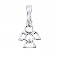 Серебряная подвеска Ангел с фианитом (84686б)