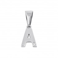Серебряная подвеска Буква А с фианитом (ПВ282с)