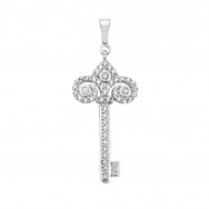 Серебряная подвеска Ключик с фианитами (ЛК-0280р)