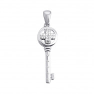 Серебряная подвеска Ключик с фианитами (TP0379)